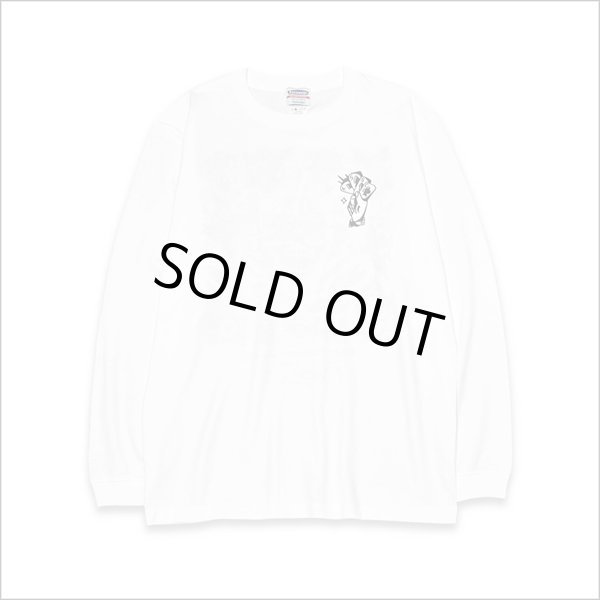 画像2: KustomStyle カスタムスタイル P.L.O SKULL L/S Tシャツ WHITE (2)