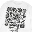 画像4: KustomStyle カスタムスタイル P.L.O SKULL L/S Tシャツ WHITE (4)