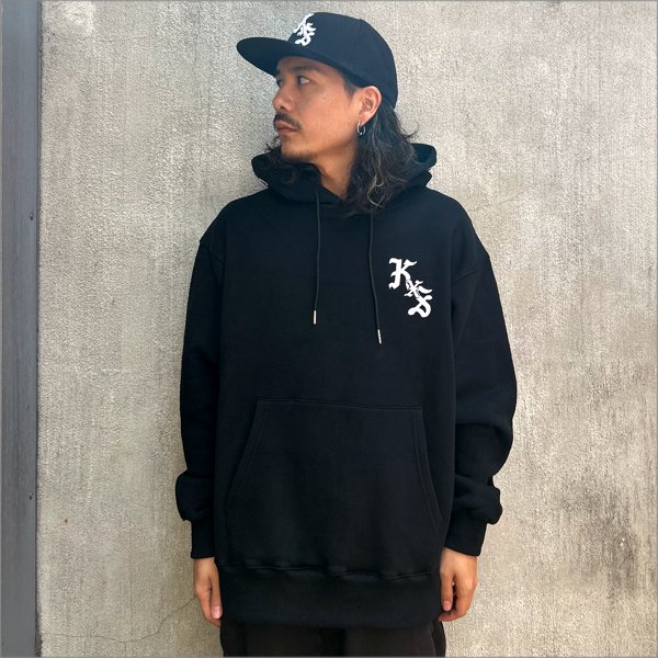 画像3: 【送料無料】KustomStyle カスタムスタイル ESTILO CALIFAS プルオーバーパーカー BLACK (3)