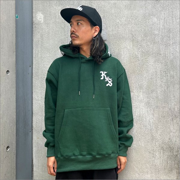 画像3: 【送料無料】KustomStyle カスタムスタイル ESTILO CALIFAS プルオーバーパーカー GREEN (3)