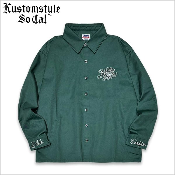 画像1: 【送料無料】KustomStyle カスタムスタイル CYPRESS L/Sシャツ GREEN (1)