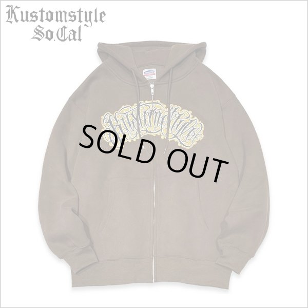 画像1: 【送料無料】KustomStyle カスタムスタイル HAVOC ZIPパーカー BROWN (1)