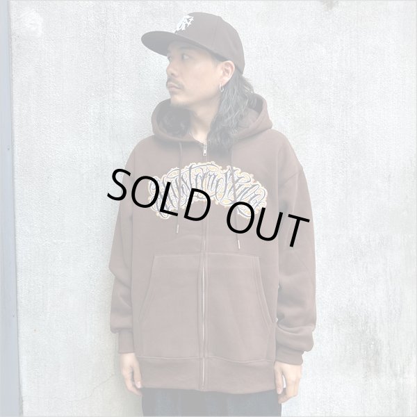 画像3: 【送料無料】KustomStyle カスタムスタイル HAVOC ZIPパーカー BROWN (3)