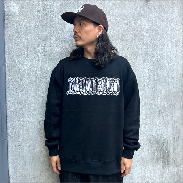 画像3: 【送料無料】KustomStyle カスタムスタイル CHAVO LOGO クルーネックスウェット BLACK (3)