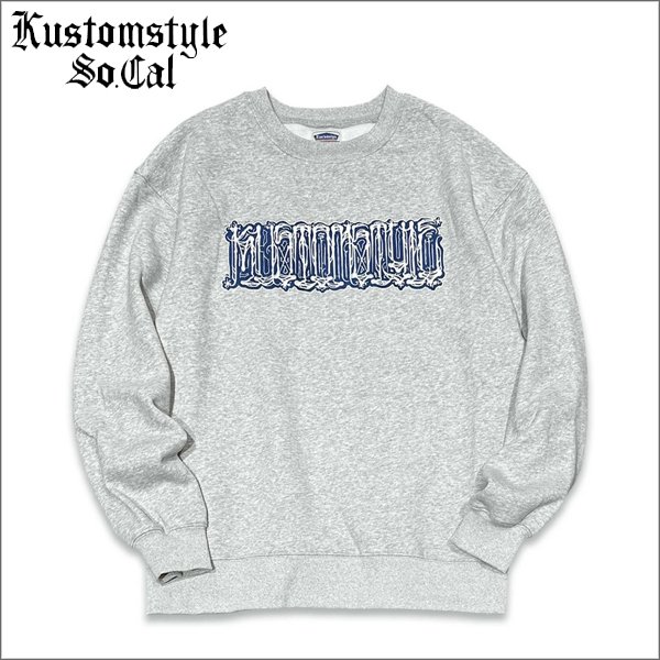 画像1: 【送料無料】KustomStyle カスタムスタイル CHAVO LOGO クルーネックスウェット ASH (1)