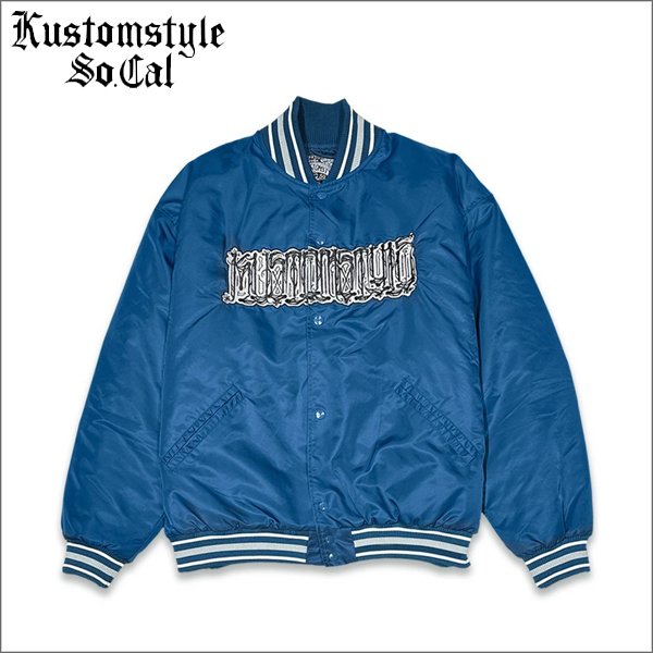 画像1: 【送料無料】KustomStyle カスタムスタイル CHAVO LOGO NYLON STADIUM JKT BLUE (1)