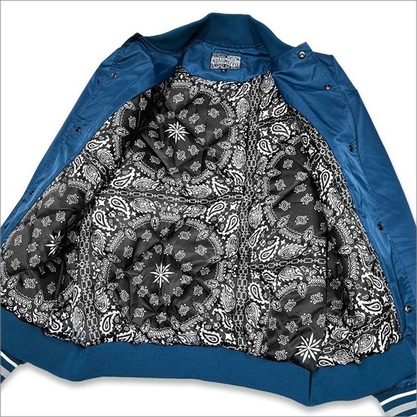 画像4: 【送料無料】KustomStyle カスタムスタイル CHAVO LOGO NYLON STADIUM JKT BLUE (4)