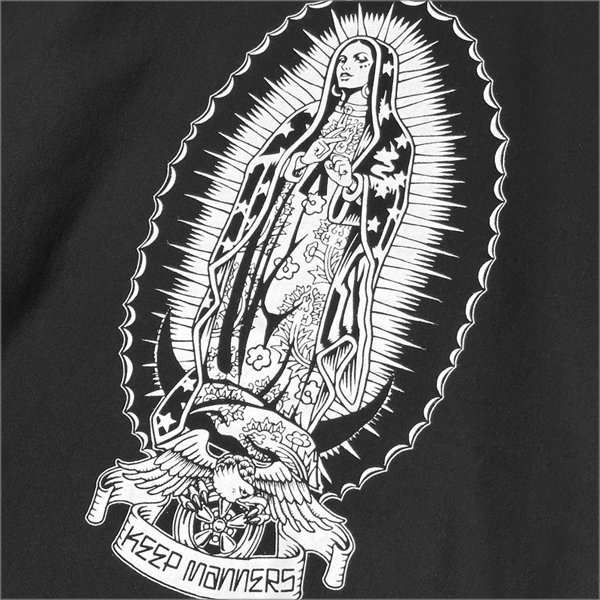 画像4: 【送料無料】KustomStyle カスタムスタイル KEEP MANNERSプルオーバーパーカー BLACK (4)