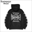 画像1: 【送料無料】KustomStyle カスタムスタイル IRON CROSS プルオーバーパーカー BLACK (1)