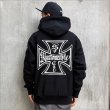 画像3: 【送料無料】KustomStyle カスタムスタイル IRON CROSS プルオーバーパーカー BLACK (3)