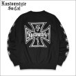 画像1: 【送料無料】KustomStyle カスタムスタイル IRON CROSS クルーネックスウェット BLACK (1)