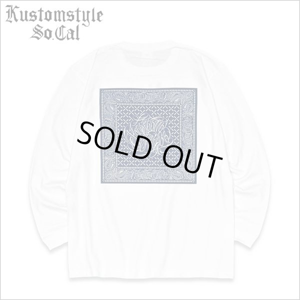 画像1: KustomStyle カスタムスタイル FUCKIN' BANDANA L/S Tシャツ WHITE (1)
