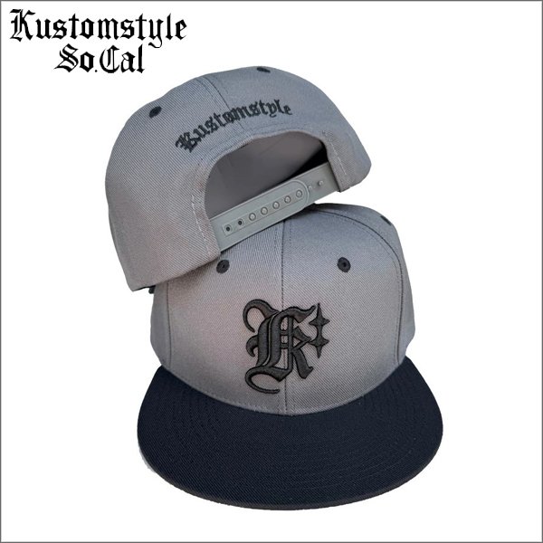画像1: KustomStyle カスタムスタイル K DIA スナップバックCAP BLACK/CHARCOAL GRAY (1)