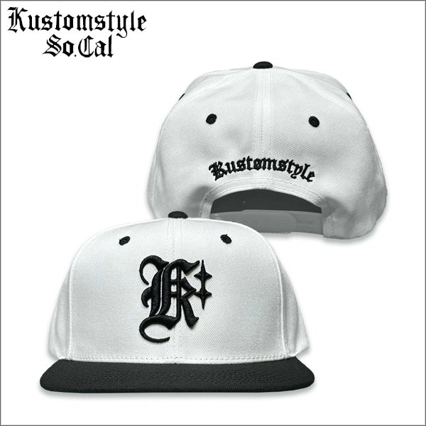 画像1: KustomStyle カスタムスタイル K DIA スナップバックCAP BLACK/WHITE (1)