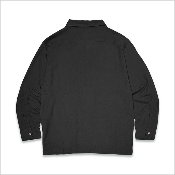 画像2: 【送料無料】KustomStyle カスタムスタイル LONGROOF L/Sキューバシャツ BLACK (2)