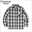 画像1: 【送料無料】KustomStyle カスタムスタイル ROOTED IN THE STREETS L/Sチェックシャツ WHITE (1)