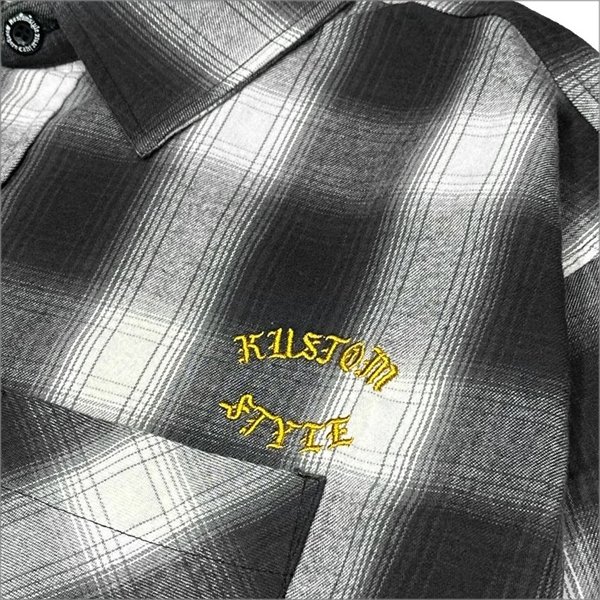 画像4: 【送料無料】KustomStyle カスタムスタイル ROOTED IN THE STREETS L/Sチェックシャツ WHITE (4)