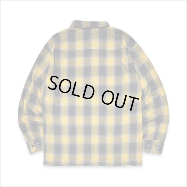 画像2: 【送料無料】KustomStyle カスタムスタイル ROOTED IN THE STREETS L/Sチェックシャツ YELLOW (2)