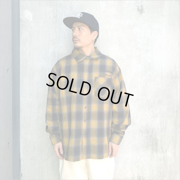 画像3: 【送料無料】KustomStyle カスタムスタイル ROOTED IN THE STREETS L/Sチェックシャツ YELLOW (3)