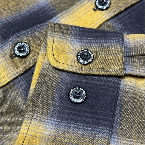 画像5: 【送料無料】KustomStyle カスタムスタイル ROOTED IN THE STREETS L/Sチェックシャツ YELLOW (5)