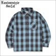 画像1: 【送料無料】KustomStyle カスタムスタイル ROOTED IN THE STREETS L/Sチェックシャツ BLUE (1)