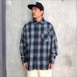 画像3: 【送料無料】KustomStyle カスタムスタイル ROOTED IN THE STREETS L/Sチェックシャツ BLUE (3)