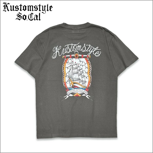 画像1: KustomStyle カスタムスタイル SHIP Tシャツ H.BLACK (1)