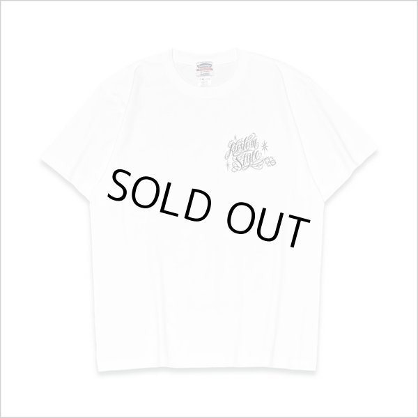画像2: KustomStyle カスタムスタイル SKULL ROSE PRAYING HANDS Tシャツ WHITE (2)