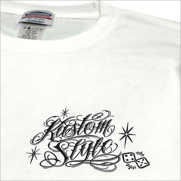 画像5: KustomStyle カスタムスタイル SKULL ROSE PRAYING HANDS Tシャツ WHITE (5)