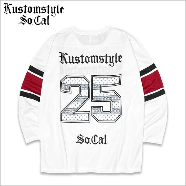 画像1: 【送料無料】KustomStyle カスタムスタイル 25TH BANDANA メッシュ ホッケージャージー WHITE	 (1)