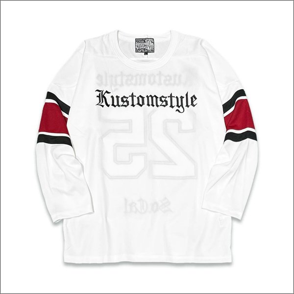 画像2: 【送料無料】KustomStyle カスタムスタイル 25TH BANDANA メッシュ ホッケージャージー WHITE	 (2)