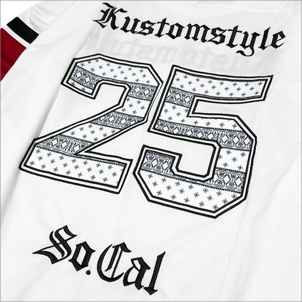 画像4: 【送料無料】KustomStyle カスタムスタイル 25TH BANDANA メッシュ ホッケージャージー WHITE	 (4)