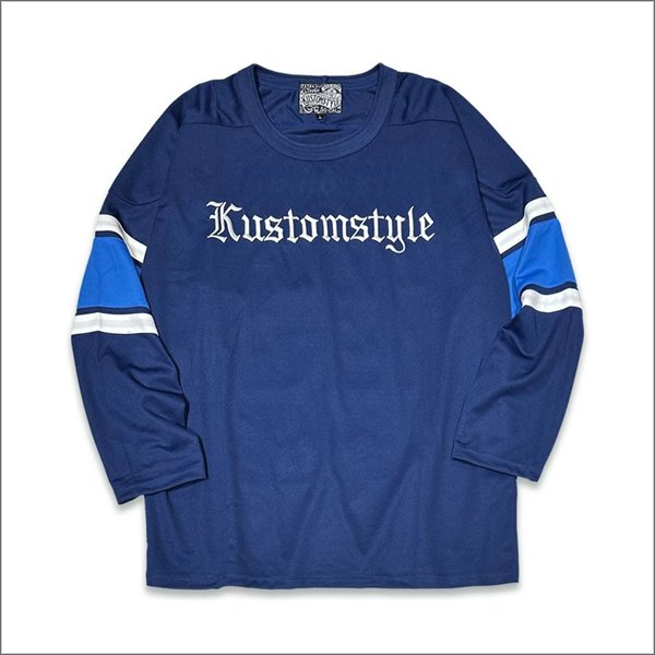 画像2: 【送料無料】KustomStyle カスタムスタイル 25TH BANDANA メッシュ ホッケージャージー NAVY	 (2)