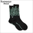 画像1: KustomStyle カスタムスタイル FLAMES SOCKS BLACK (1)