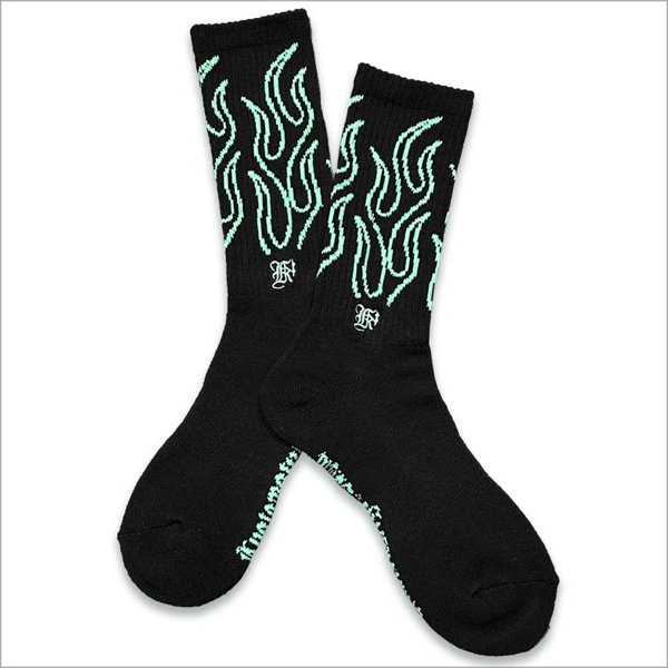 画像2: KustomStyle カスタムスタイル FLAMES SOCKS BLACK (2)