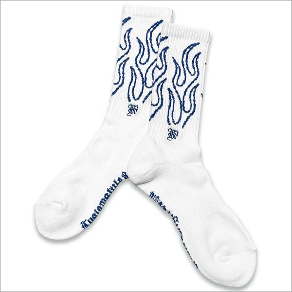 画像2: KustomStyle カスタムスタイル FLAMES SOCKS WHITE (2)