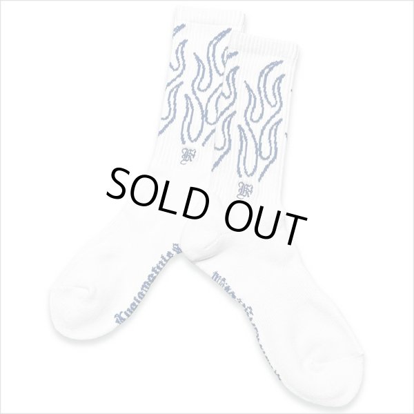 画像2: KustomStyle カスタムスタイル FLAMES SOCKS WHITE (2)