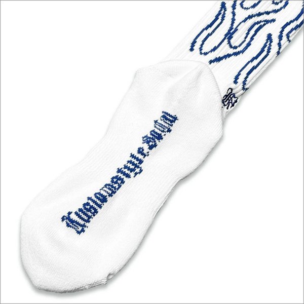 画像5: KustomStyle カスタムスタイル FLAMES SOCKS WHITE (5)