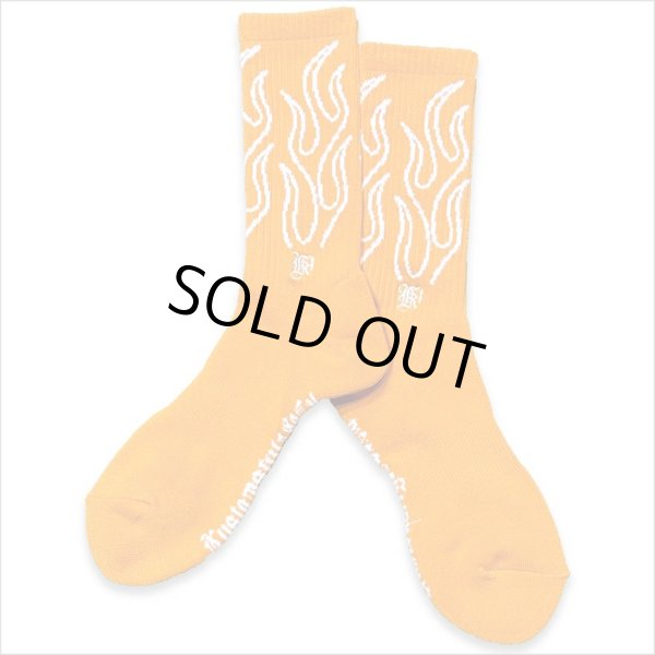 画像2: KustomStyle カスタムスタイル FLAMES SOCKS ORANGE (2)