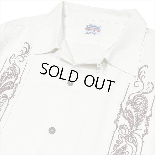 画像4: 【送料無料】KustomStyle カスタムスタイル LONGROOF S/S キューバシャツ OFF WHITE (4)
