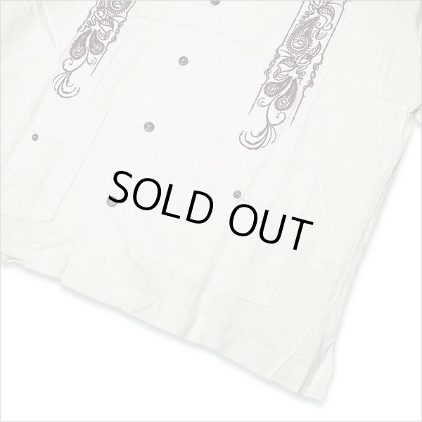 画像5: 【送料無料】KustomStyle カスタムスタイル LONGROOF S/S キューバシャツ OFF WHITE (5)