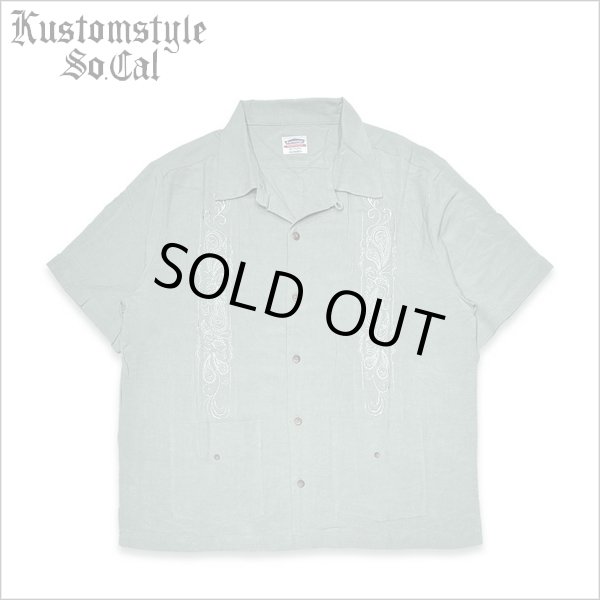 画像1: 【送料無料】KustomStyle カスタムスタイル LONGROOF S/S キューバシャツ GREEN (1)