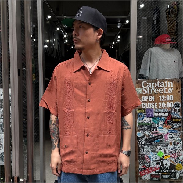 画像3: 【送料無料】KustomStyle カスタムスタイル LONGROOF S/S キューバシャツ BURNT ORANGE (3)
