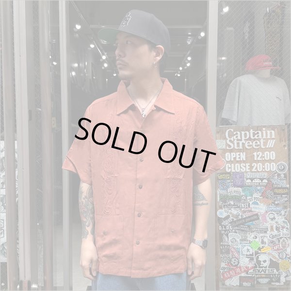 画像3: 【送料無料】KustomStyle カスタムスタイル LONGROOF S/S キューバシャツ BURNT ORANGE (3)