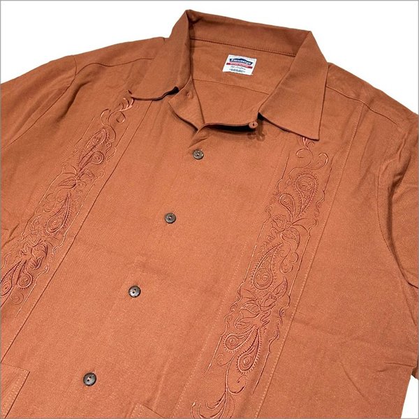 画像4: 【送料無料】KustomStyle カスタムスタイル LONGROOF S/S キューバシャツ BURNT ORANGE (4)
