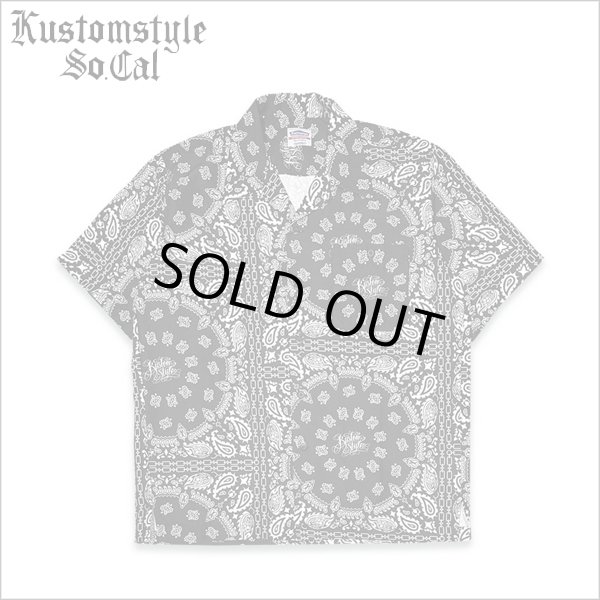 画像1: 【送料無料】KustomStyle カスタムスタイル NORM BANDANA S/S オープンカラーシャツ BLACK (1)