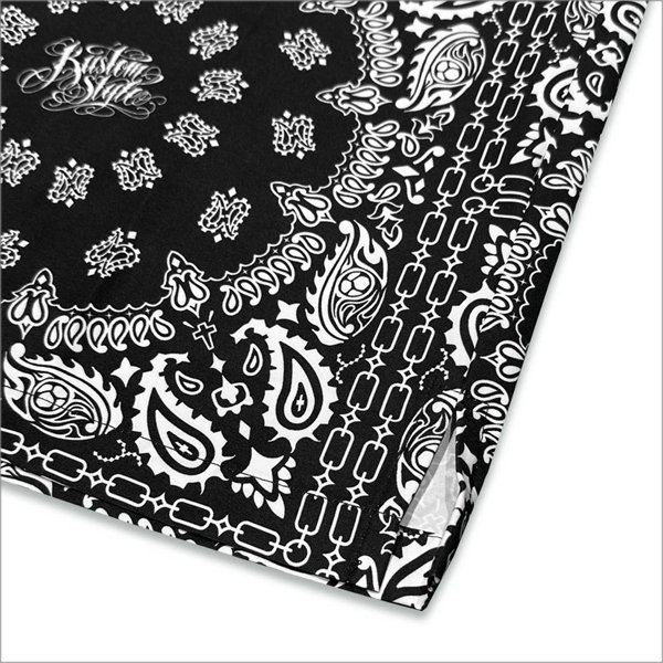 画像6: 【送料無料】KustomStyle カスタムスタイル NORM BANDANA S/S オープンカラーシャツ BLACK (6)