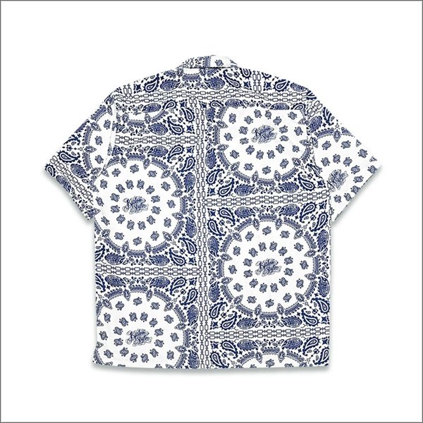 画像2: 【送料無料】KustomStyle カスタムスタイル NORM BANDANA S/S オープンカラーシャツ WHITE (2)