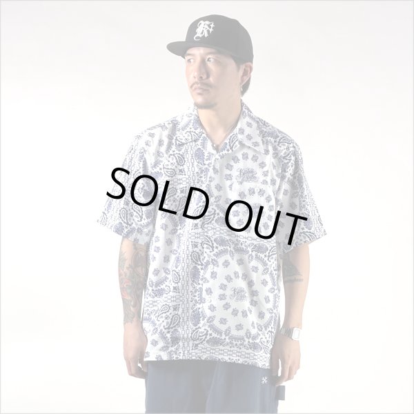画像3: 【送料無料】KustomStyle カスタムスタイル NORM BANDANA S/S オープンカラーシャツ WHITE (3)