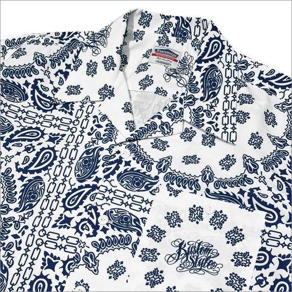 画像4: 【送料無料】KustomStyle カスタムスタイル NORM BANDANA S/S オープンカラーシャツ WHITE (4)
